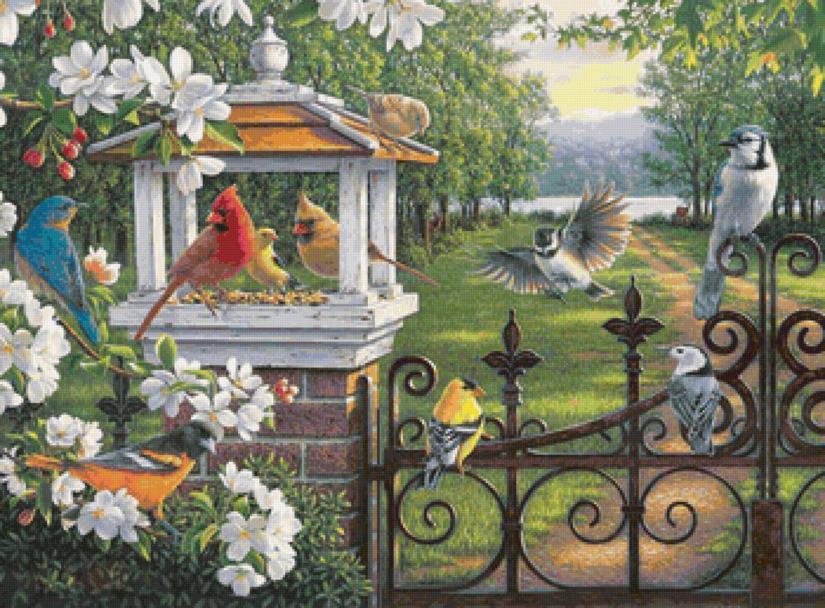 №2079842 - кормушка, весна, птицы - предпросмотр