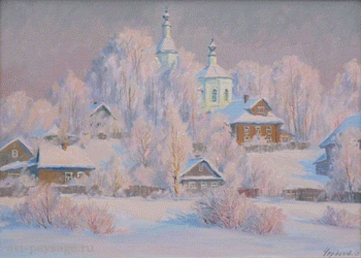 Мороз и солнце. Чердаков - зима, чердаков, солнце, картина, мороз, иней, пейзаж - предпросмотр