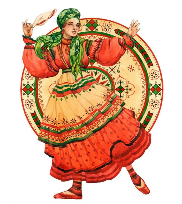 Русские ремесла. Пижемская роспись. - цветы, девушка, ремесла, узор - оригинал