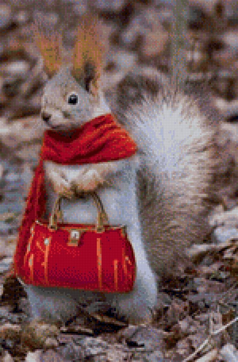 Белка с сумочкой - предпросмотр