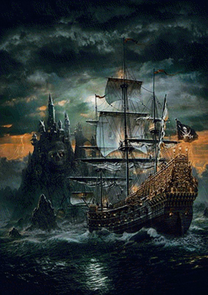 пиратский корабль - корабль - предпросмотр