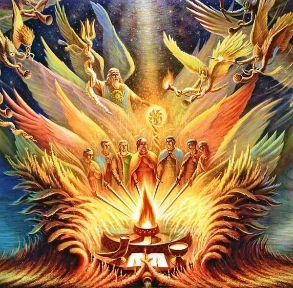 Руевит - семиликий бог неотвратимой победы. - мифические существа, боги, легенды, мифы, славянский бестиарий - оригинал