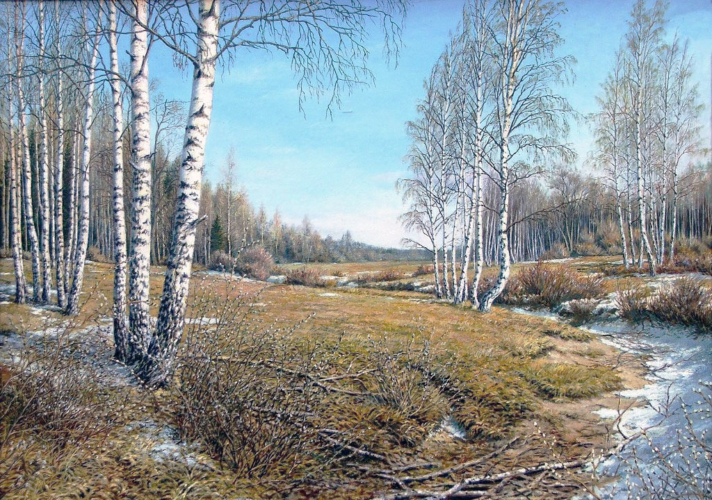 Весна - ручей, деревья, весна, пейзаж - оригинал