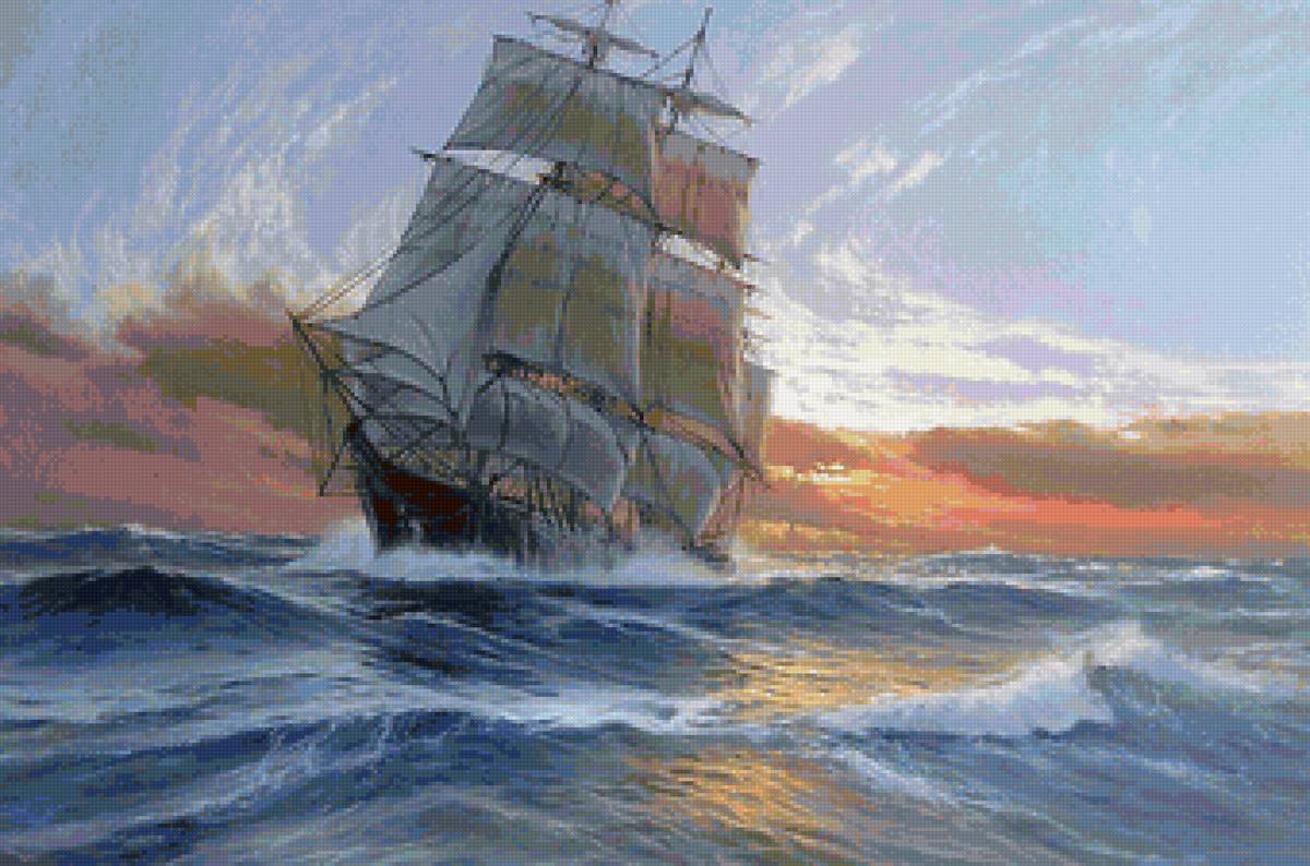 Худ. Марек Рузик- - парусник, морской пейзаж - предпросмотр