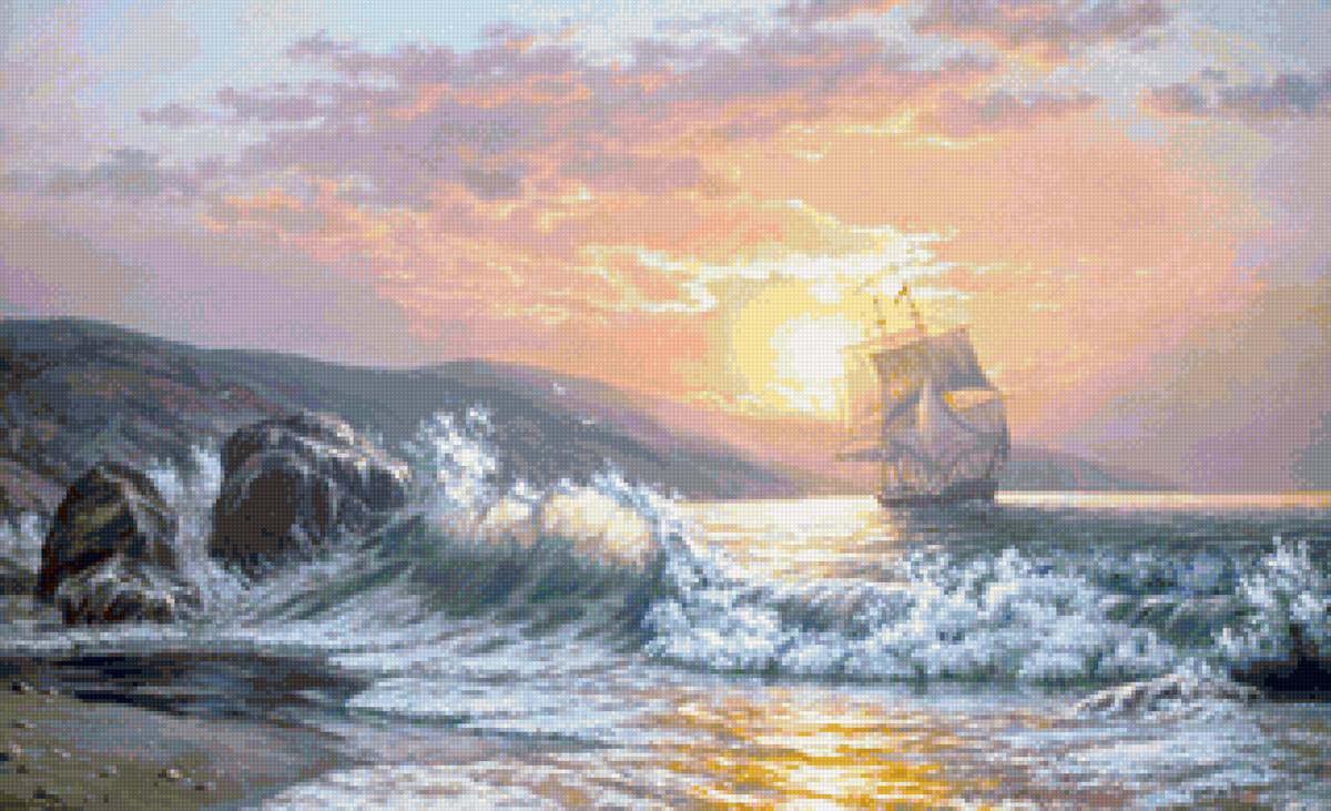 Морская тема - парусник, морской пейзаж - предпросмотр