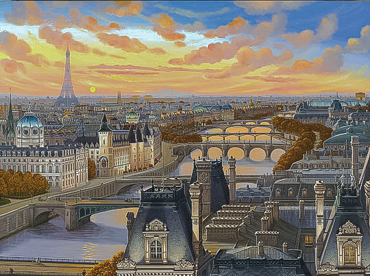 Quai De Conti. - liudmila kondakova art.scenarys.cityscapes. - оригинал
