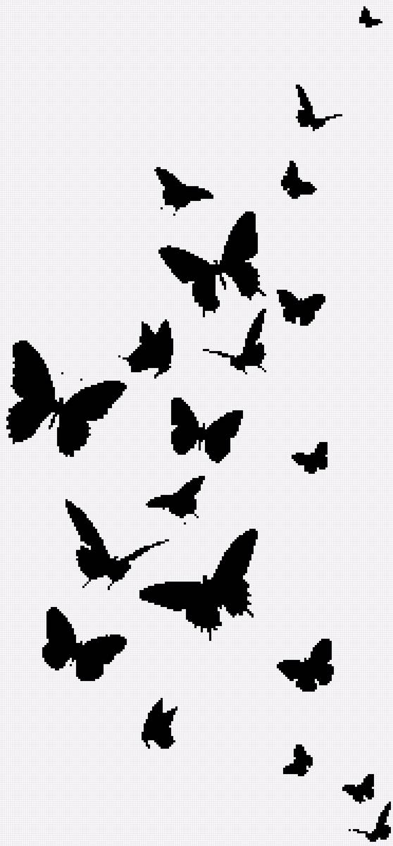 Бабочки 3 - монохром - предпросмотр