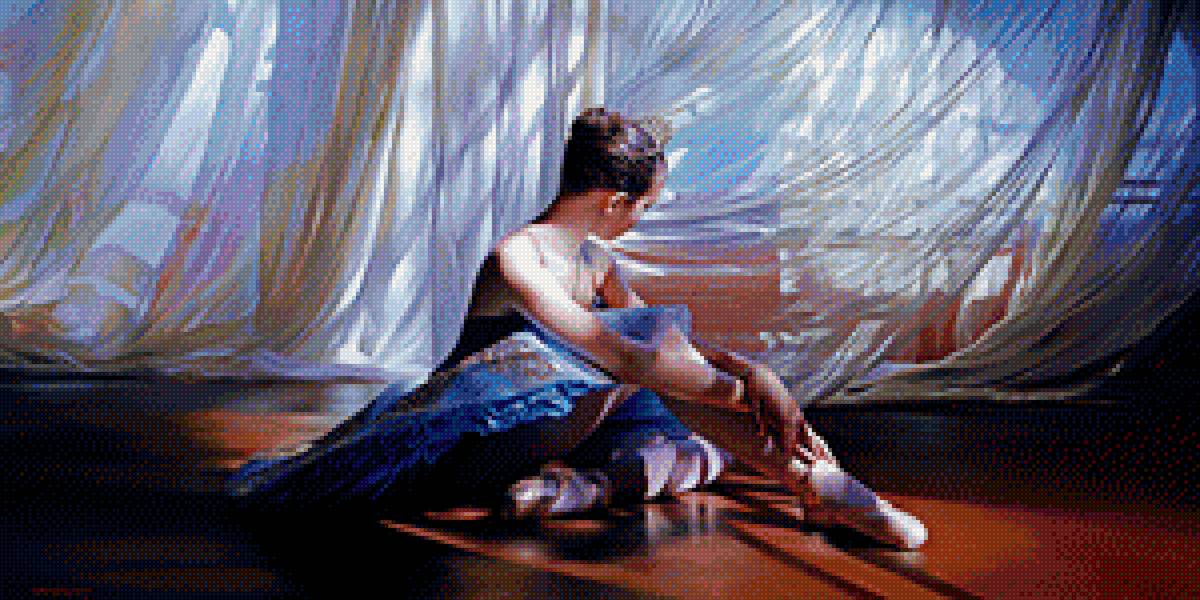Балерина у окна - девушка, балерина, балет, вид из окна - предпросмотр