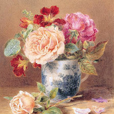 Схема вышивки «Розы в чашке. Джон Джессоп Хардвик (John Jessop Hardwick)»