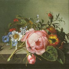 Оригинал схемы вышивки «Роза на столе. Корнелис Ван Спаендорк» (№2085525)