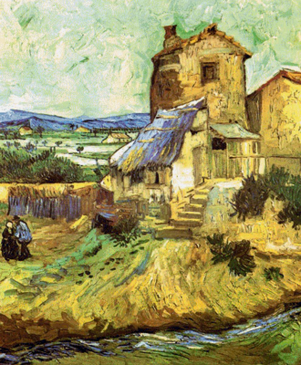 Старая мельница. Ван Гог - живопись, ван гог, мельница, пейзаж - предпросмотр