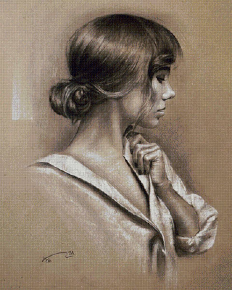 художник Mohammed Neghabi - художник, девушка, портрет, человек - предпросмотр