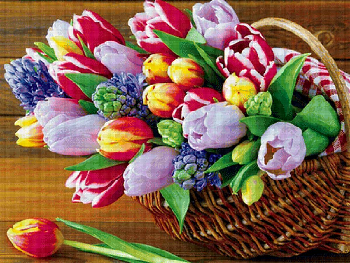 Цветы в корзине - предпросмотр