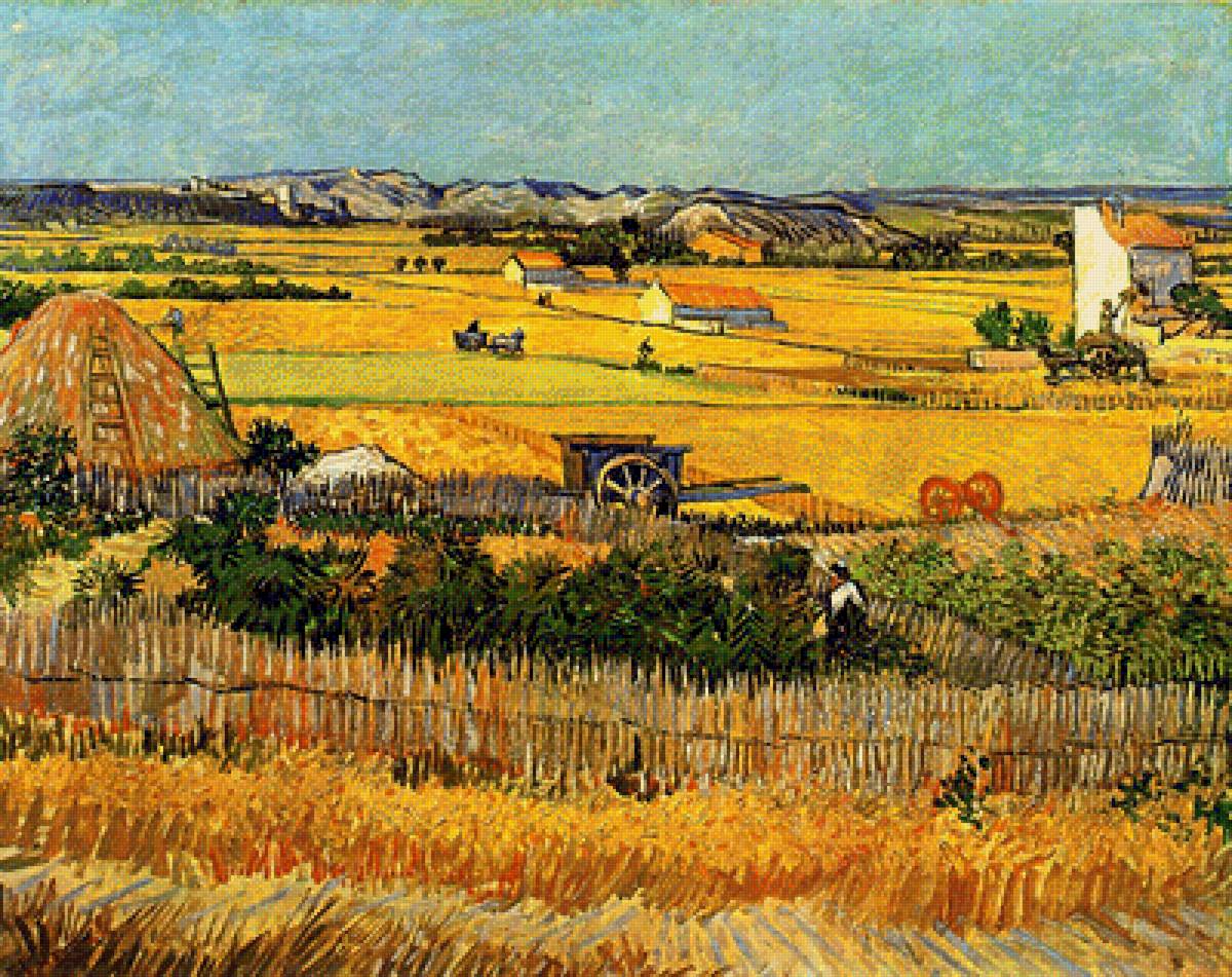 Урожай в Ла Кро. Ван Гог - пейзаж, живопись, поле, ван гог - предпросмотр