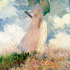 Схема вышивки «Дама с зонтиком. Клод Моне»