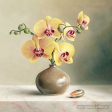 Схема вышивки «Орхидея в вазе»