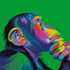Задумчивый шимпанзе