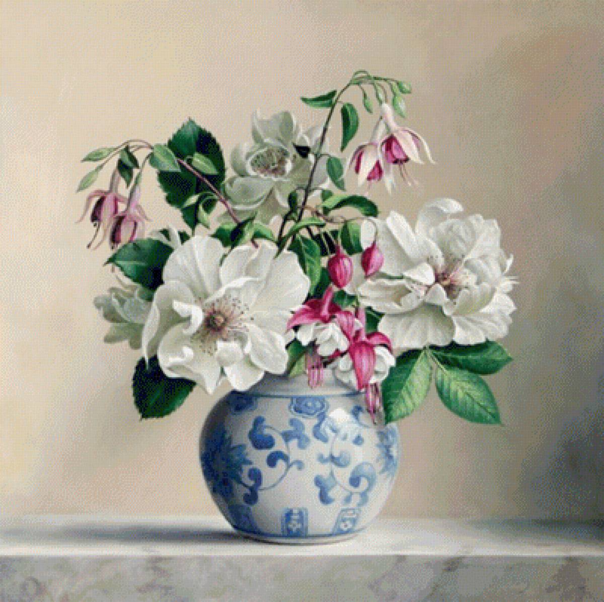 Букет в вазе 2 - натюрморт, букет, цветы - предпросмотр