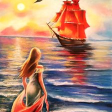 Схема вышивки «Аллые паруса 2»