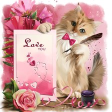 Схема вышивки «Котик»