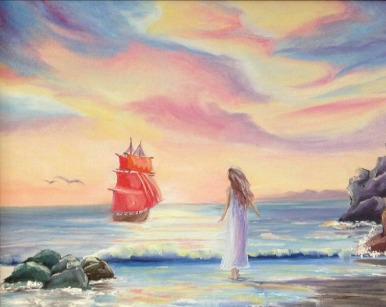 Ассоль - море, алые паруса, ассоль - оригинал