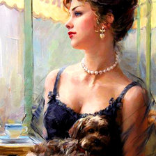 Схема вышивки «Девушка»