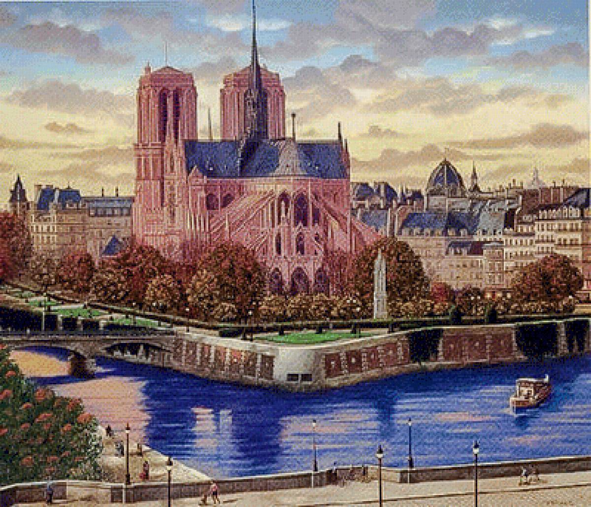 Île de la Cité. - liudmila kondakova art.cityscapes.people.flowers and gardens. - предпросмотр