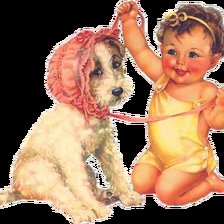 Схема вышивки «Малыш с собакой»