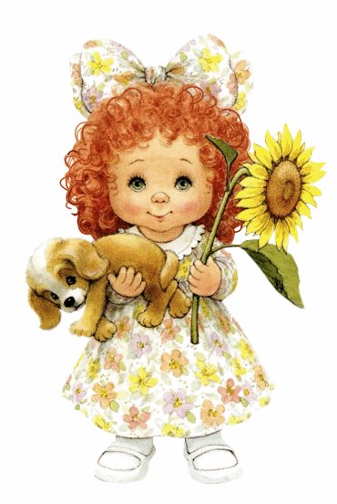Девочка со щенком - щенок, девочка, детское - оригинал