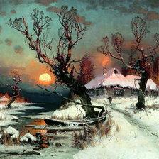 Схема вышивки «Закат солнца зимой. Клевер Юлий»