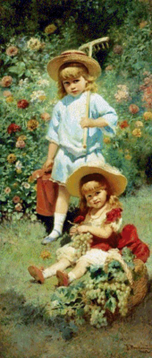 Портрет детей художника - дети, портрет, живопись - предпросмотр