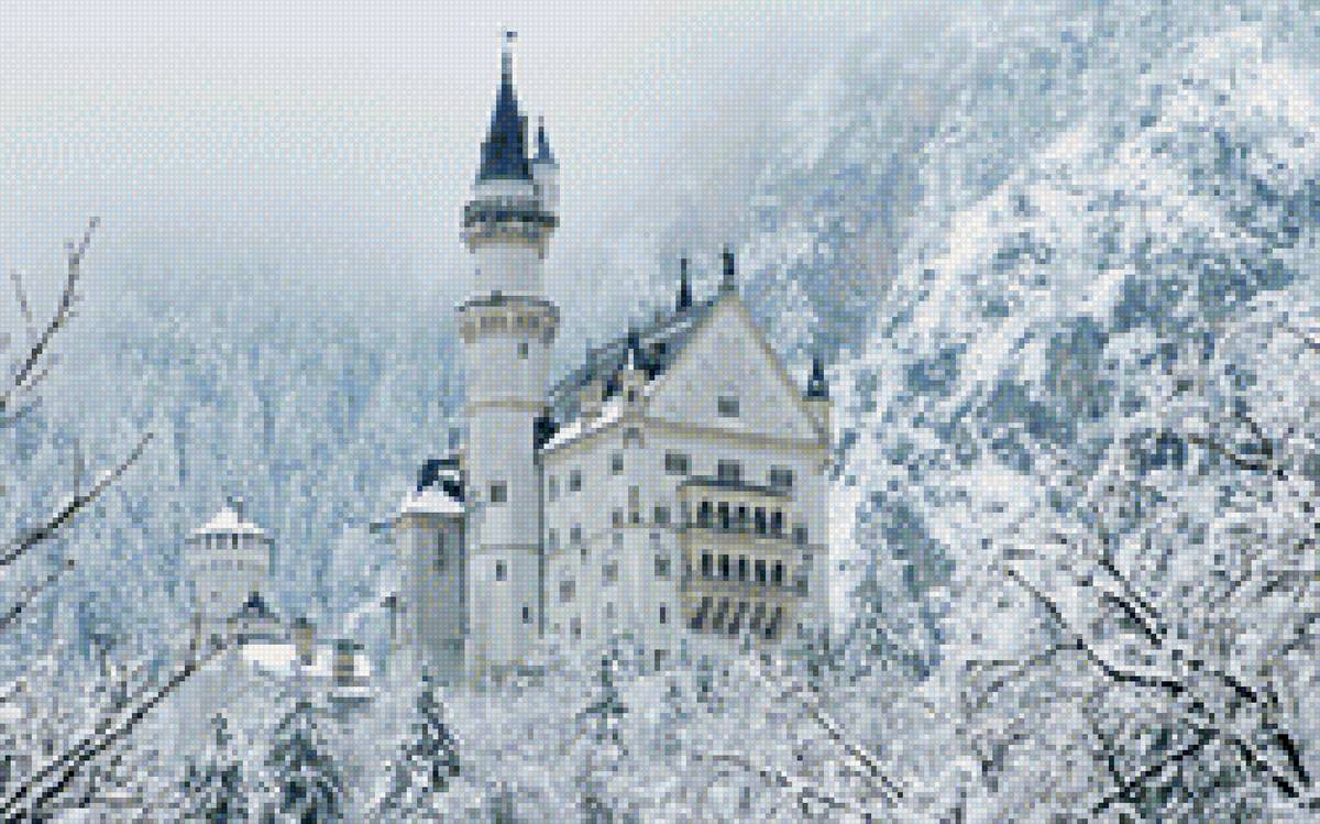 Замок - зима, замок, пейзаж - предпросмотр