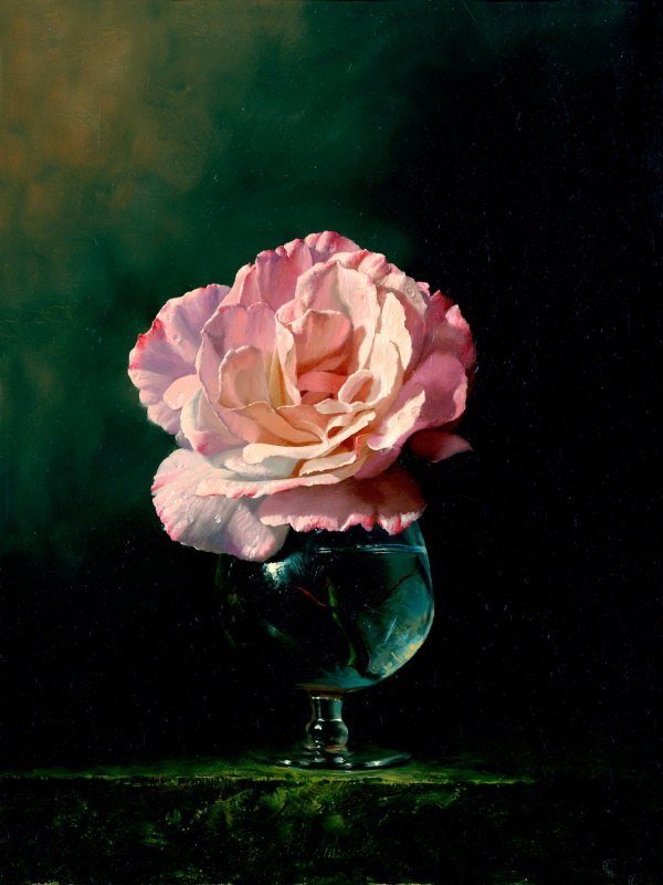 Натюрморт 17. Алексей Антонов - цветы, живопись, ваза, роза, натюрморт - оригинал
