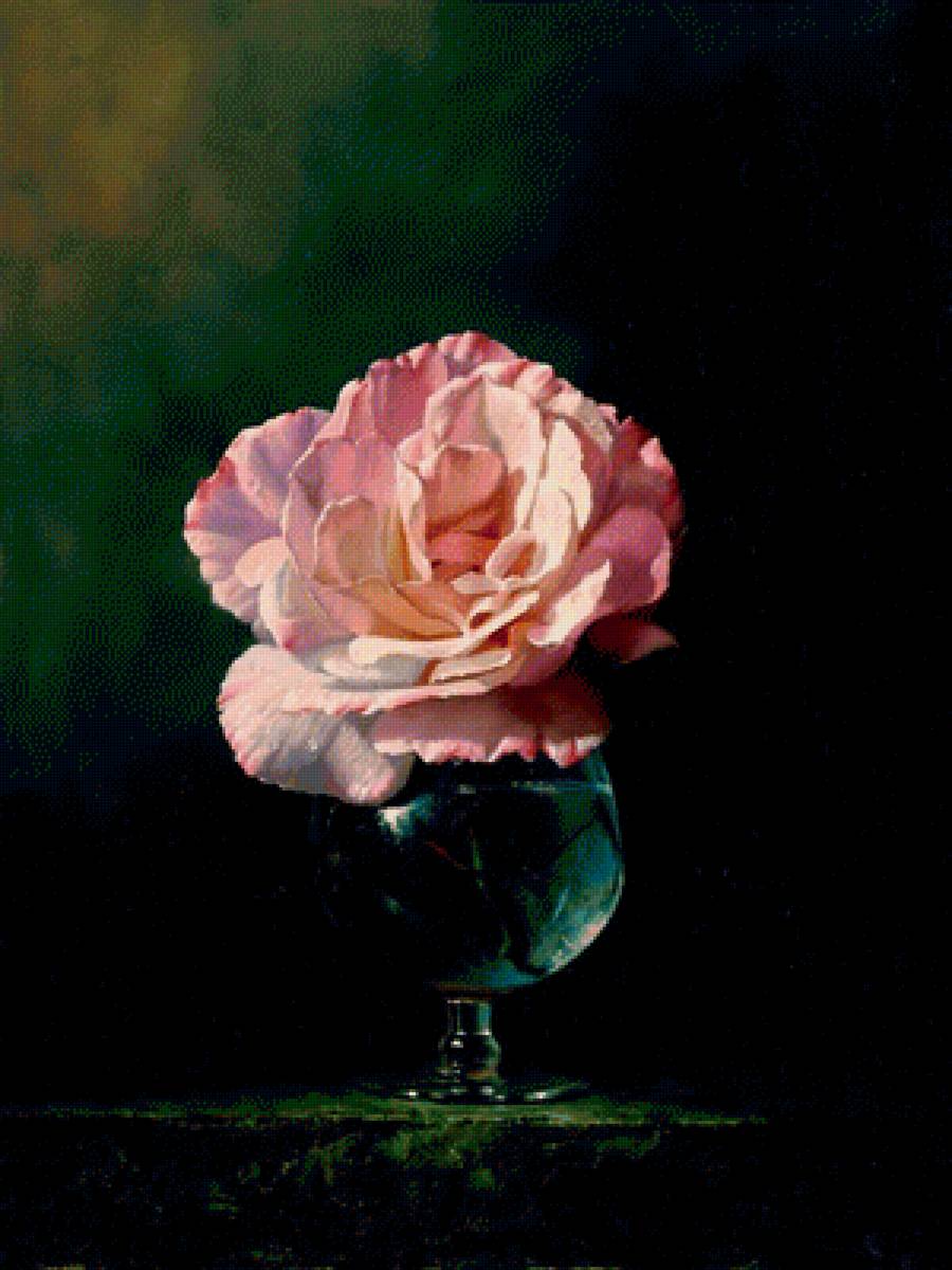 Натюрморт 17. Алексей Антонов - натюрморт, цветы, ваза, живопись, роза - предпросмотр