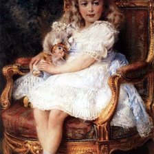 Оригинал схемы вышивки «Девочка с куклой (Принцесса Мария). Маковский» (№2091658)
