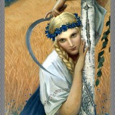 Схема вышивки «Жница. Константин Васильев»