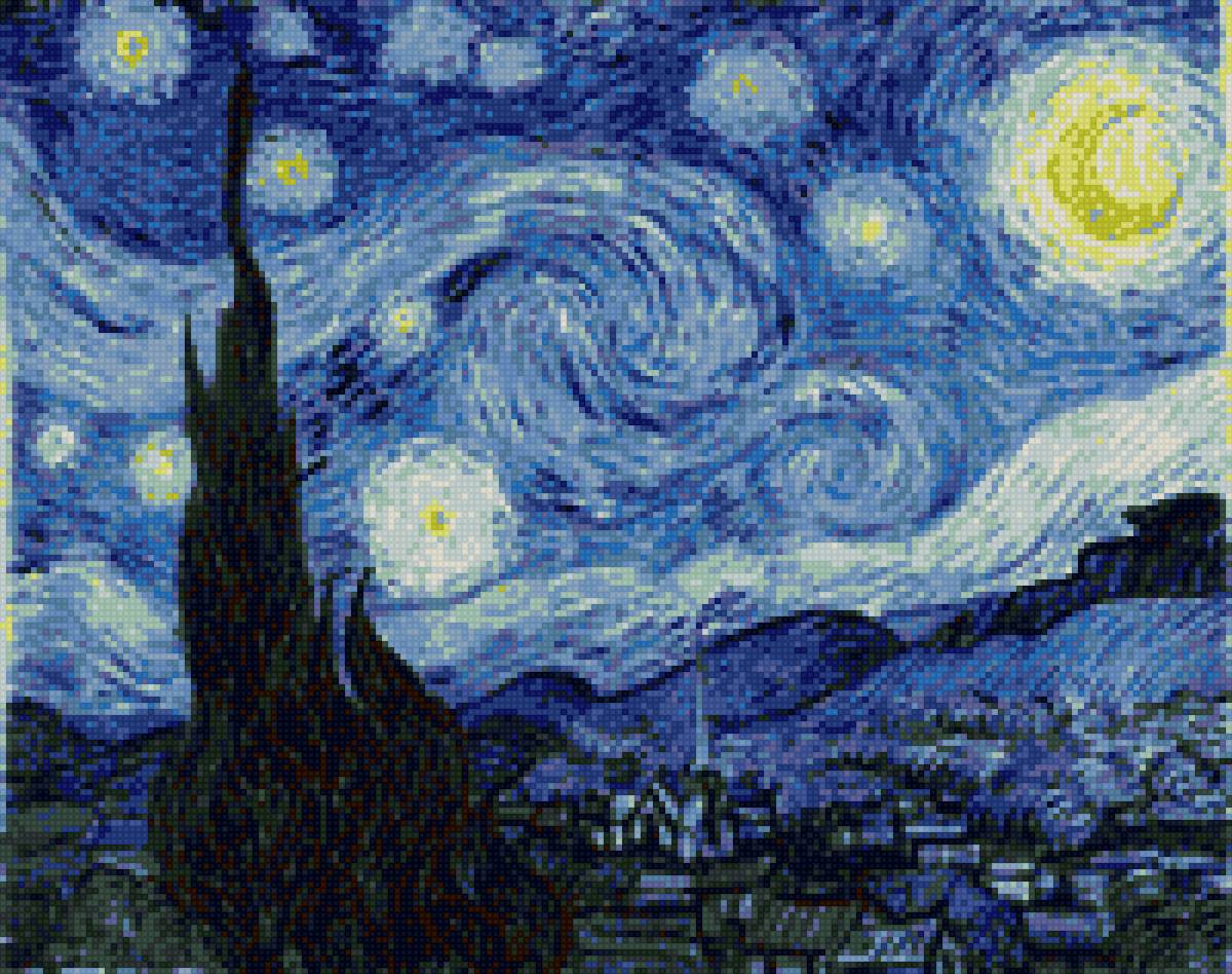 «Звездная ночь» Винсент Ван Гог - ван гог, замок, ночь, картина, звездная ночь, винсент ван гог - предпросмотр