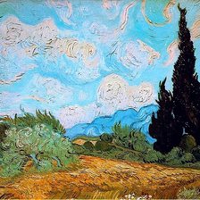 Пшеничное поле с кипарисами Винсент Ван Гог