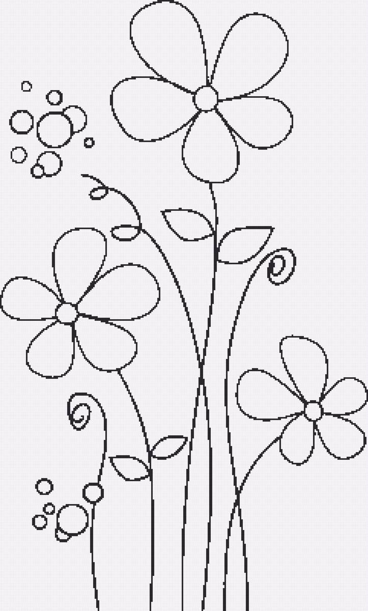 Просто Цветочки - монохром - предпросмотр