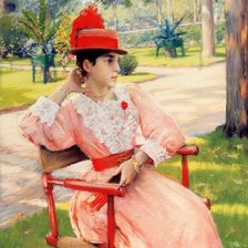 Схема вышивки «Девушка в кресле»