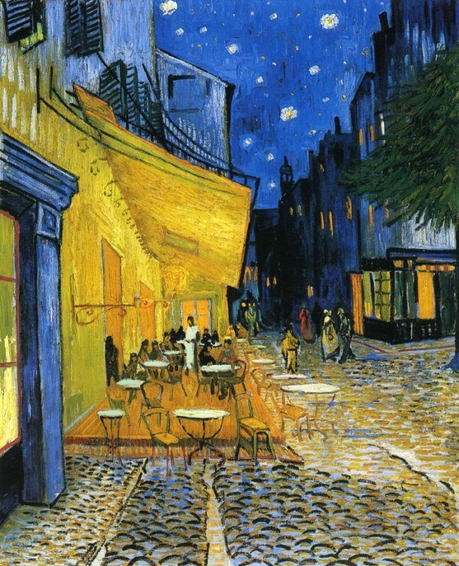 Ночная терраса кафе. Ван Гог - живопись, кафе, город, пейзаж, ван гог - оригинал