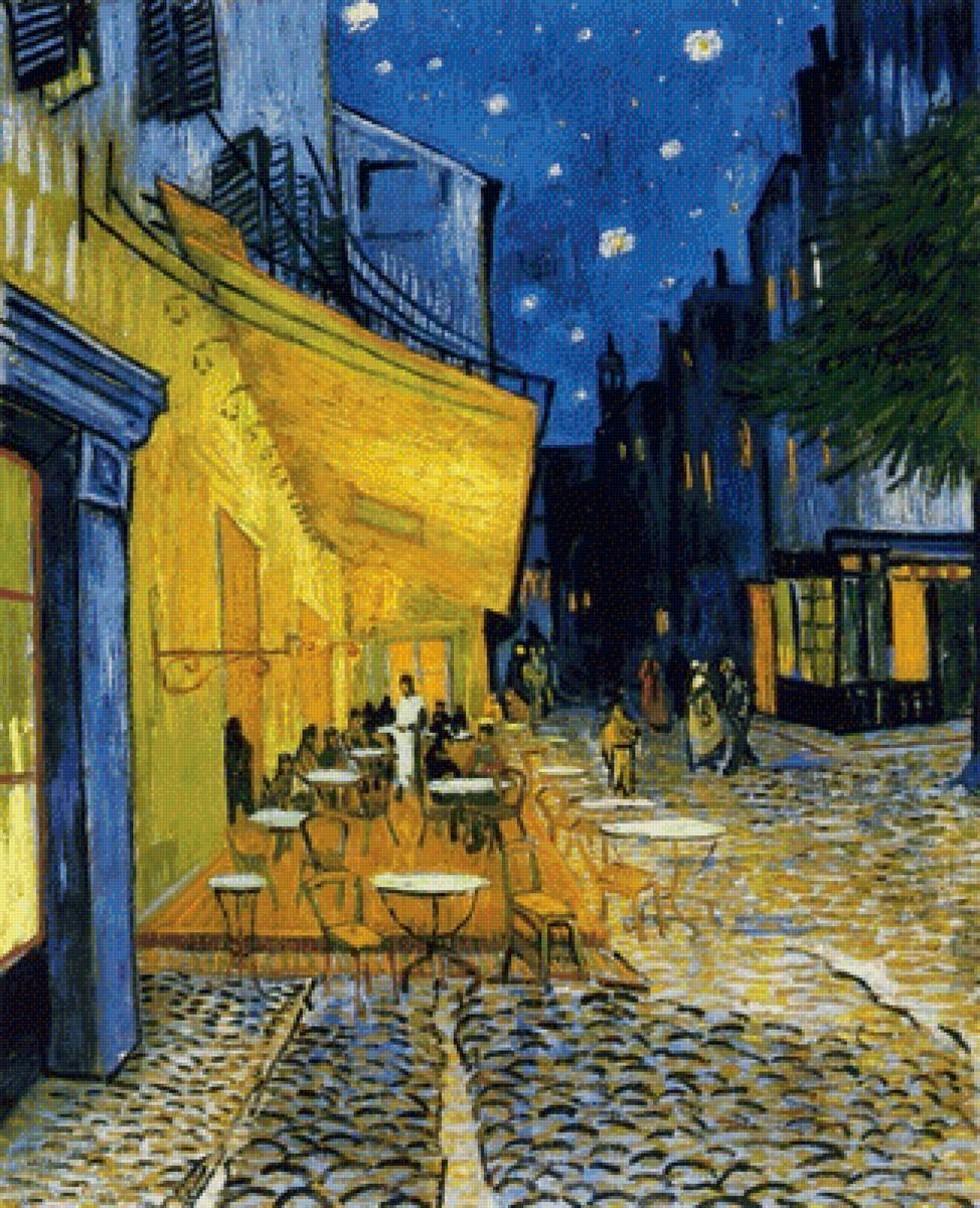 Ночная терраса кафе. Ван Гог - ван гог, город, пейзаж, живопись, кафе - предпросмотр