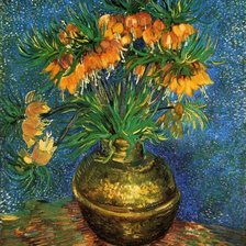 Оригинал схемы вышивки «Цветы в медной вазе. Ван Гог» (№2092545)