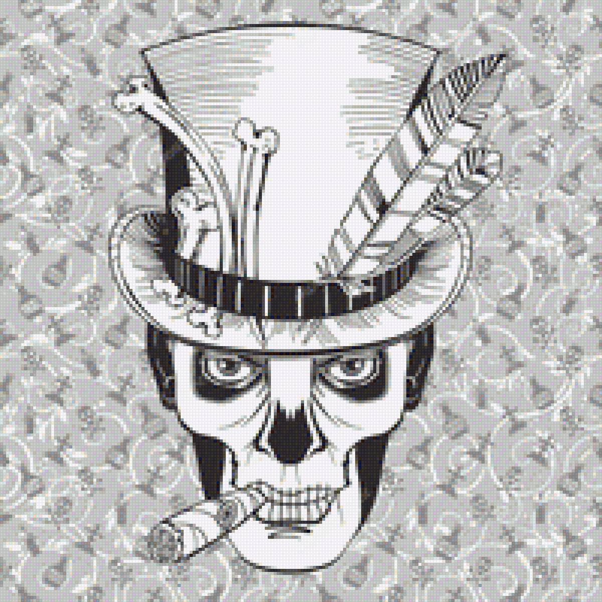 череп в шляпе - череп - предпросмотр