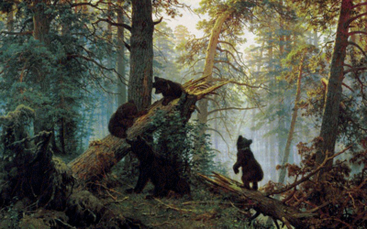 Иван Шишкин. Утро в сосновом лесу - иллюстрация, картина - предпросмотр