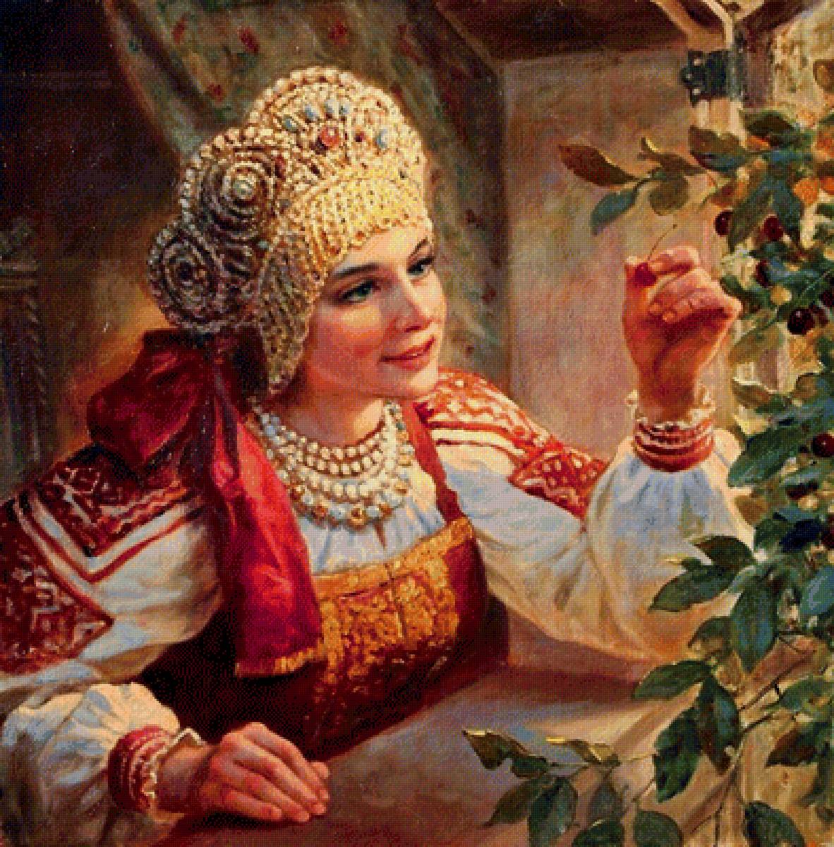 Девушка - картина, иллюстрация - предпросмотр