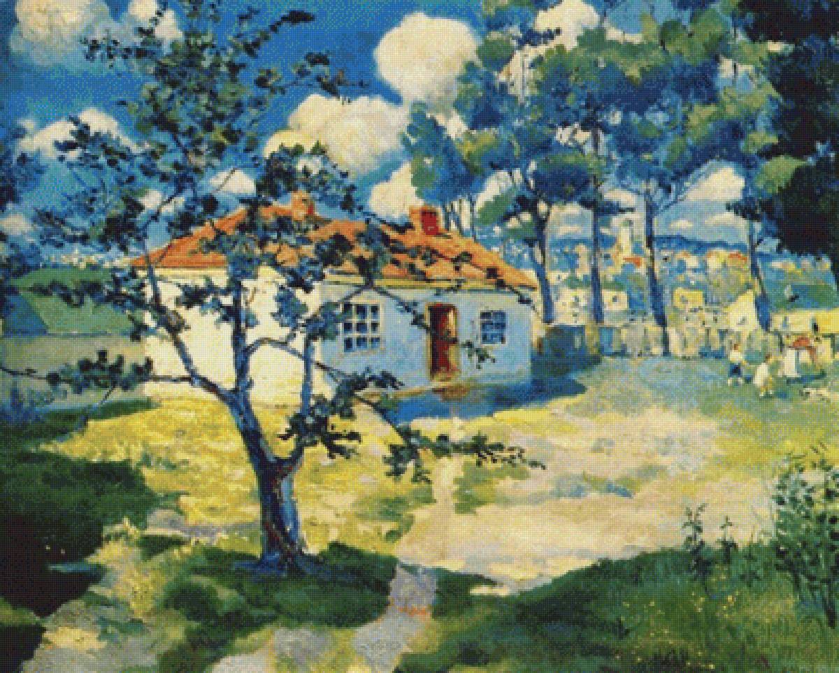 Весна. Казимир Малевич - домик, живопись, пейзаж, весна - предпросмотр