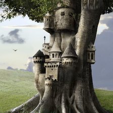 Схема вышивки «Замок на дереве»