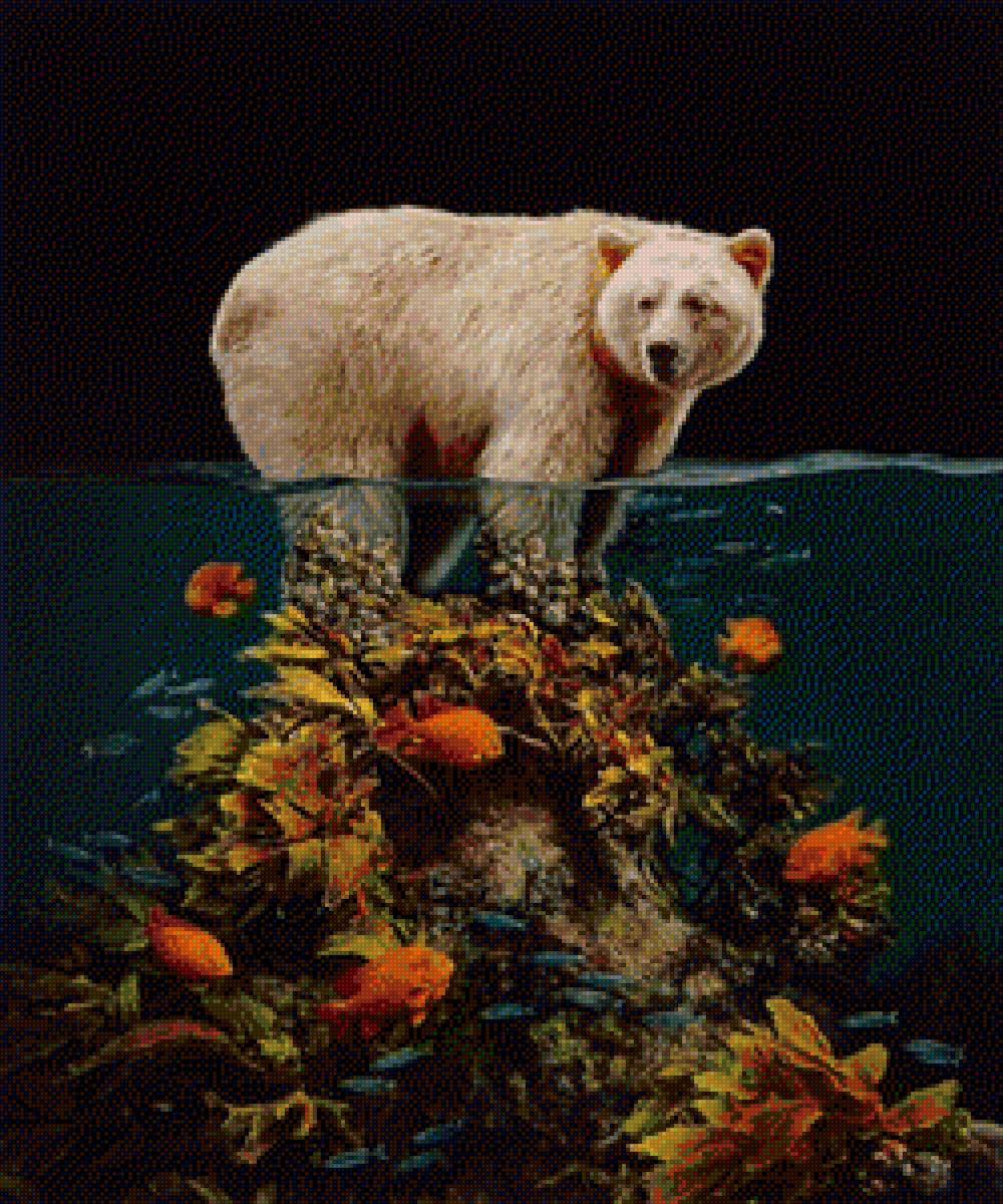 №2093805 - медведь рыбы озеро море кораллы - предпросмотр