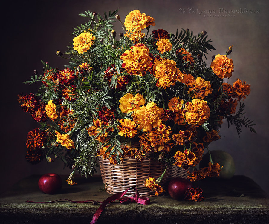 №2093823 - бархатцы цветы натюрморт - оригинал